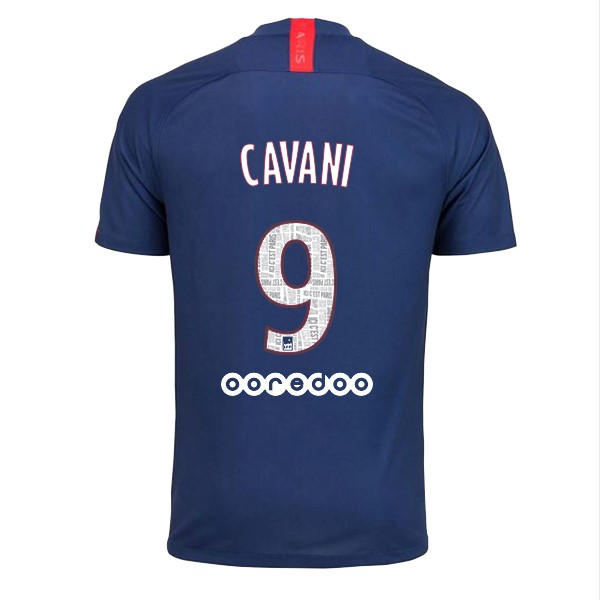 Camiseta Paris Saint Germain NO.9 Cavani 1ª 2019/20 Azul